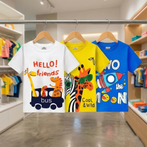 Kids Premium Cotton T-Shirt – 3 Pcs Combo